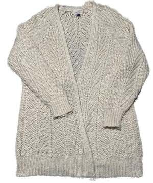 Universal Thread Women's Open Stitch Open Front Cozy Cardigan Sweater in Cream